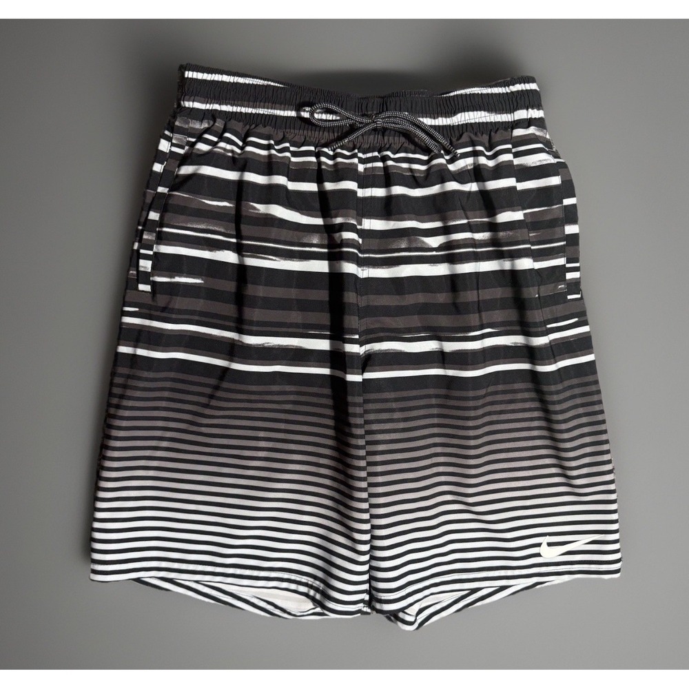 Nike Swim Trunks Shorts Stripe Breaker Black Men's Size Medium NESSD545-001